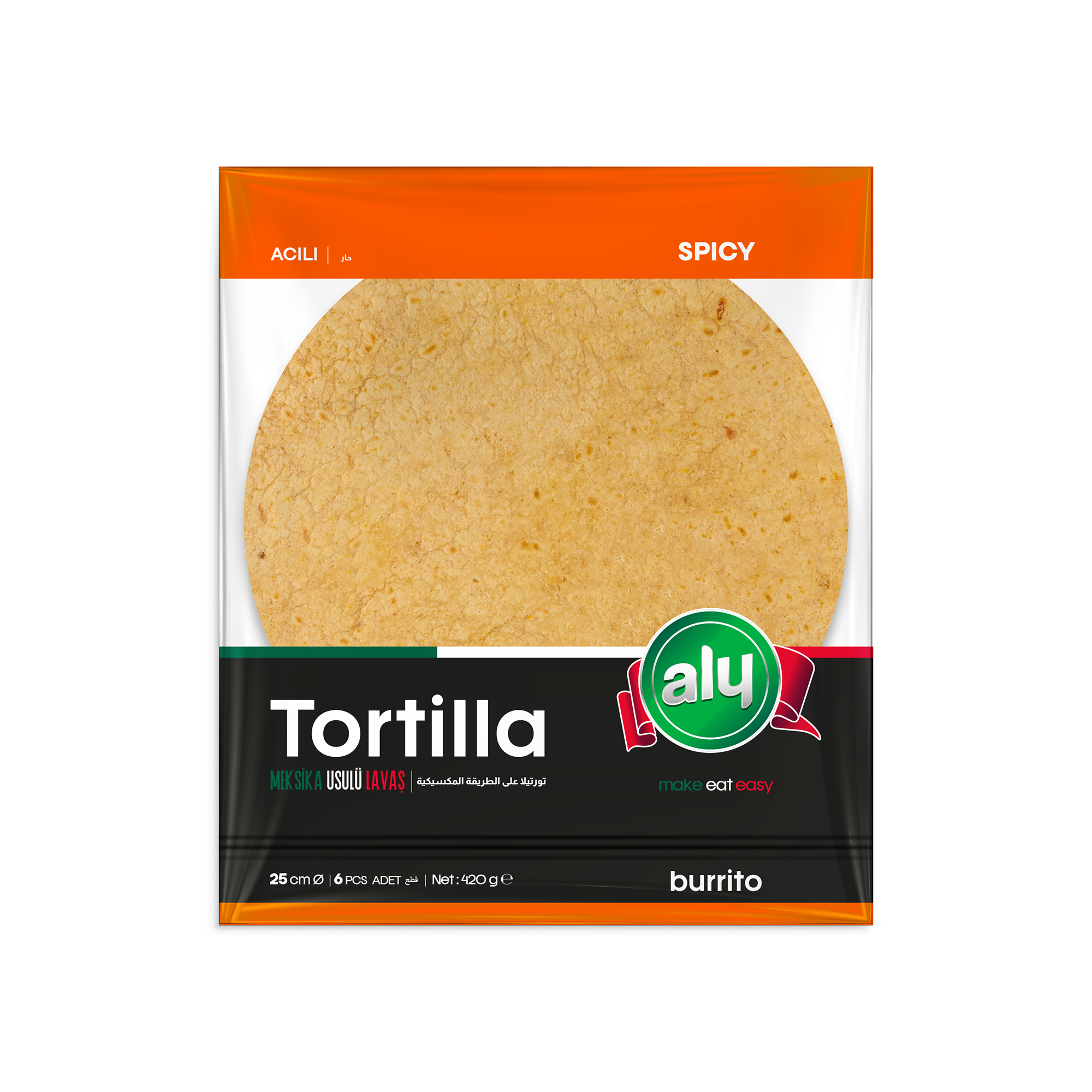 Aly Spicy Tortilla 25 cm Pack of 6 (Carton)