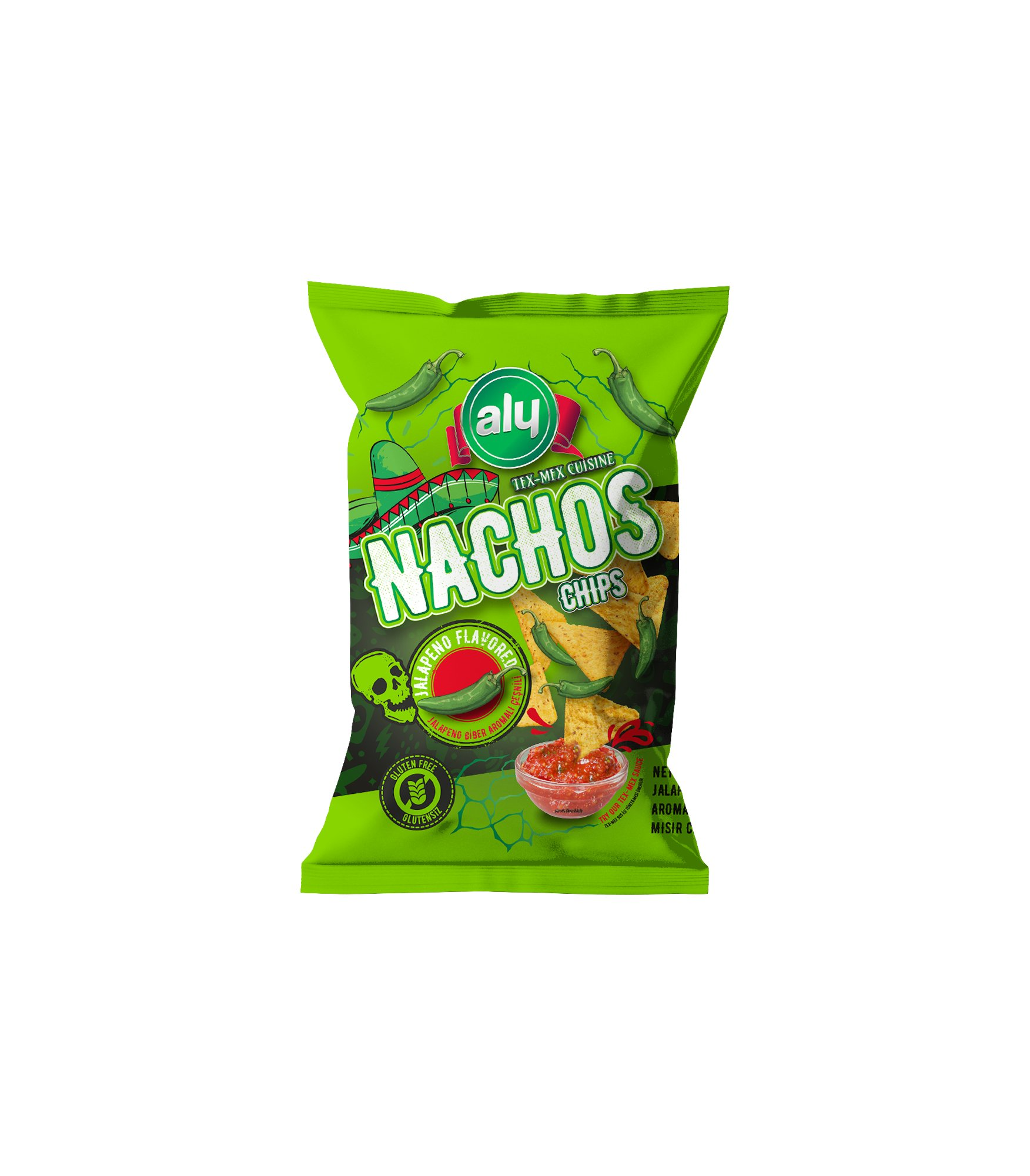 Aly Jalapeno Biber Aromalı Glutensiz Nachos Cips 225 Gr (Koli)