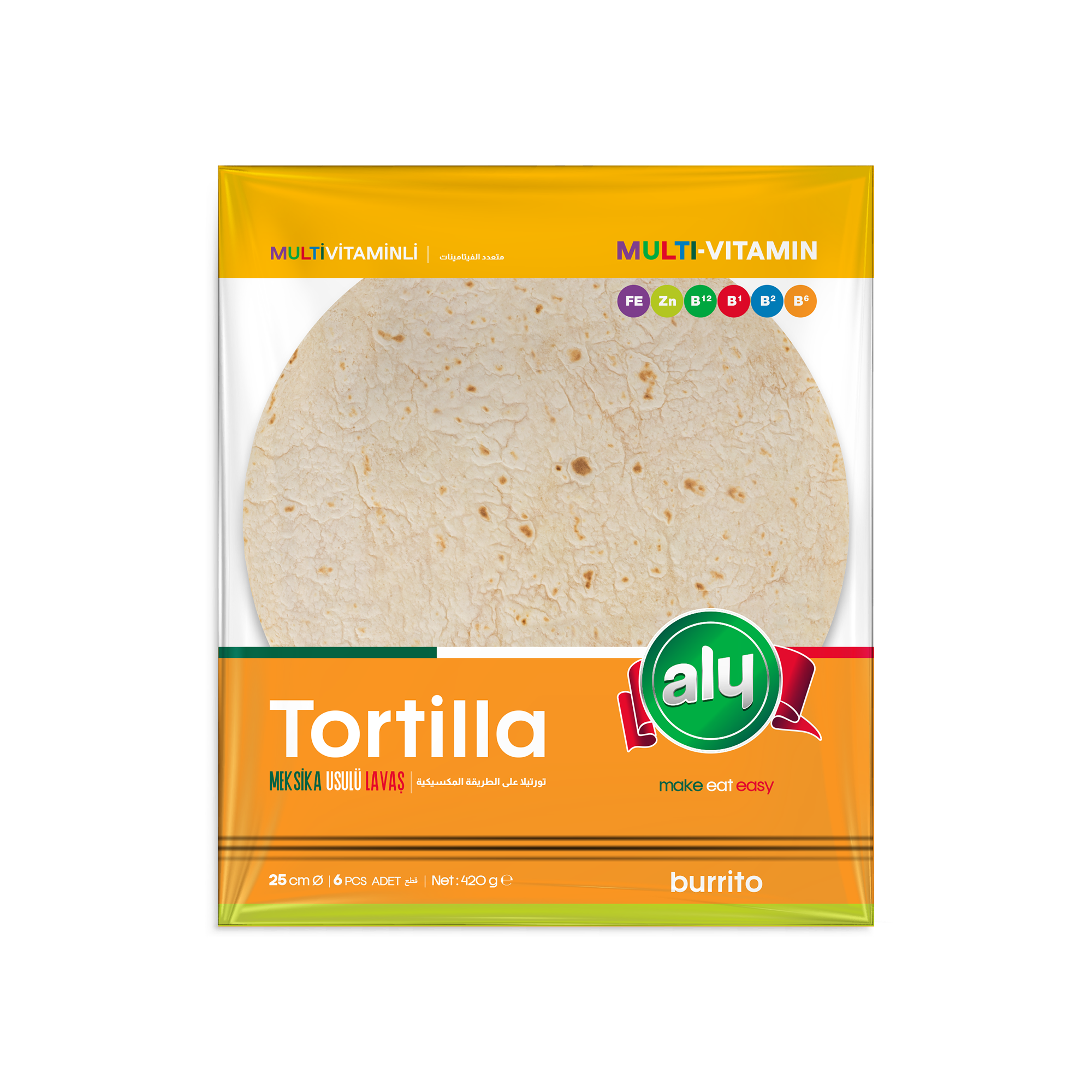 Aly Multivitaminli Tortilla 25 cm 6' lı