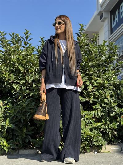Oysho Model Triko Fitilli Takım Lacivert