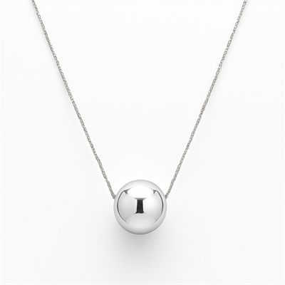 Minimal Gümüş Renk Top Detaylı Kolye