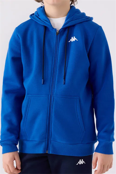 Kappa Erkek Çocuk Fermuarlı Sweatshirt 5-16 Yaş Mavi