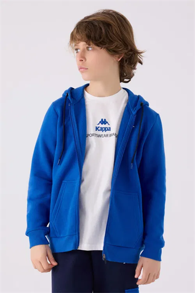Kappa Erkek Çocuk Fermuarlı Sweatshirt 5-16 Yaş Mavi