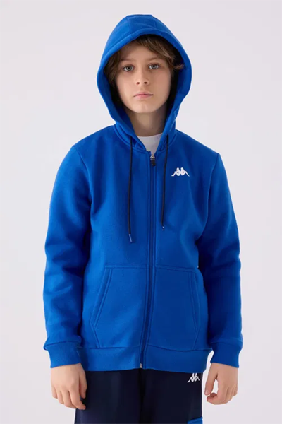 Kappa Erkek Çocuk Fermuarlı Sweatshirt 5-16 Yaş Mavi