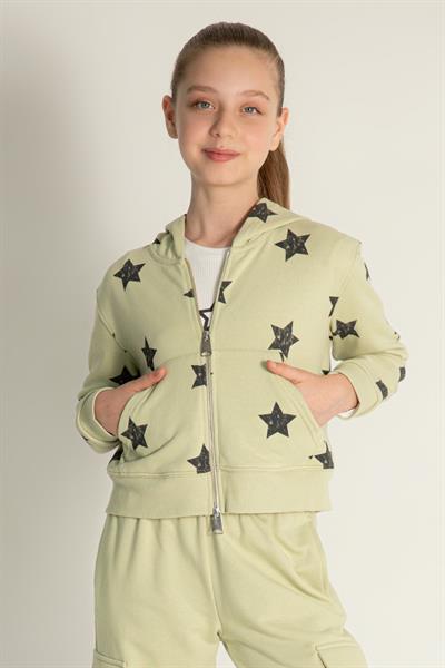 Dmb Kız Çocuk Fermuarlı Sweatshirt Hırka 9-14 Yaş Mint