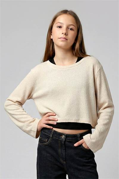 Dmb Kız Çocuk 2Li Bluz 9-14 Yaş Bej