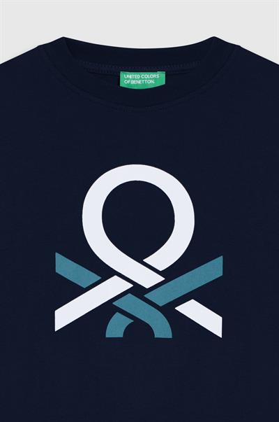 Benetton Erkek Çocuk Baskılı Sweatshirt 6-14 Yaş Lacivert