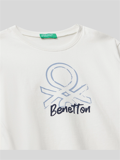 Benetton Erkek Çocuk Baskılı Sweatshirt 1-6 Yaş Ekru