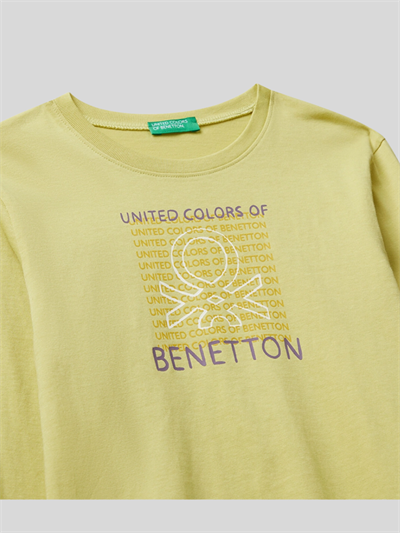 Benetton Erkek Çocuk Baskılı Sweatshirt 1-6 Yaş HARDAL
