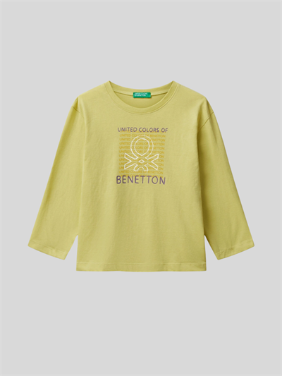 Benetton Erkek Çocuk Baskılı Sweatshirt 1-6 Yaş HARDAL