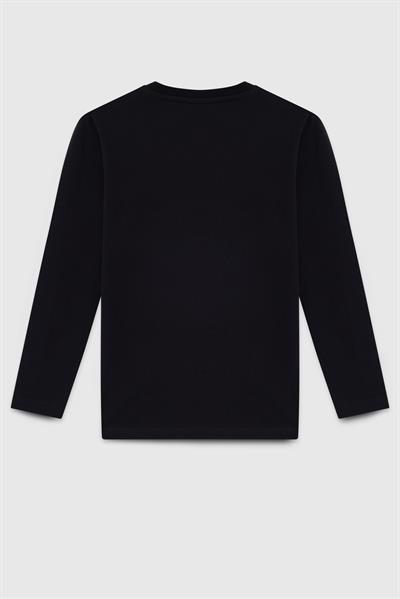 Benetton Erkek Çocuk Baskılı Sweatshirt 4-14 Yaş Siyah