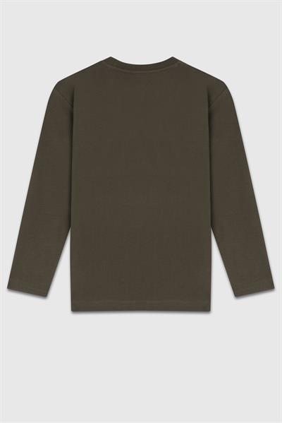Benetton Erkek Çocuk Baskılı Sweatshirt 6-14 Yaş Haki