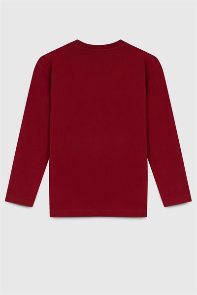 Benetton Erkek Çocuk Baskılı Sweatshirt 6-14 Yaş Bordo