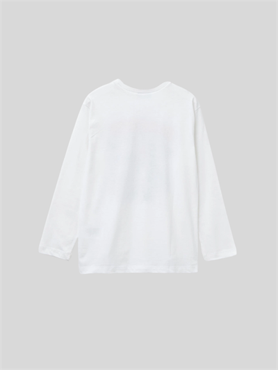 Benetton Erkek Çocuk Baskılı Sweatshirt 6-14 Yaş Ekru