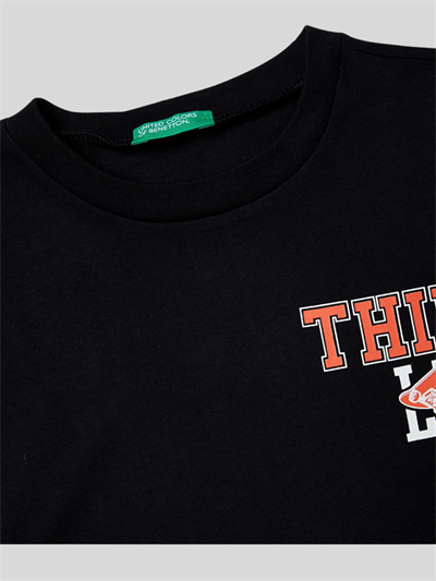 Benetton Erkek Çocuk Baskılı Sweatshirt 6-14 Yaş Siyah