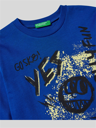 Benetton Erkek Çocuk Baskılı Sweatshirt 1-6 Yaş Mavi