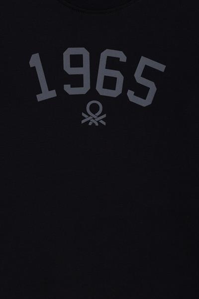 Benetton Erkek Çocuk Baskılı Sweatshirt 4-14 Yaş Siyah