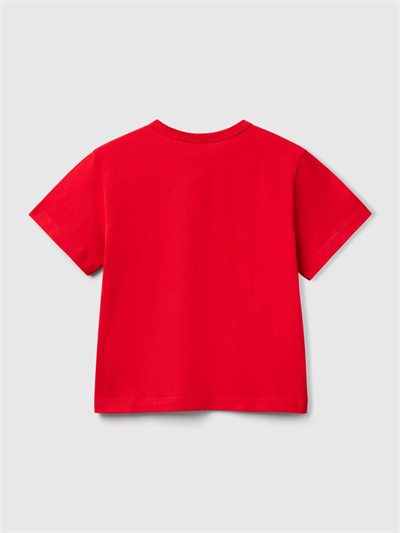 Benetton Erkek Çocuk Baskılı Tshirt 1-6 Yaş Bordo