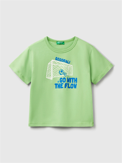 Benetton Erkek Çocuk Baskılı Tshirt 1-6 Yaş Yeşil