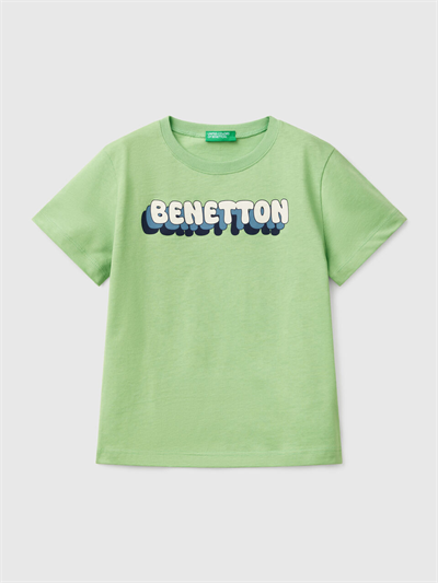 Benetton Erkek Çocuk Baskılı Tshirt 1-6 Yaş Yeşil
