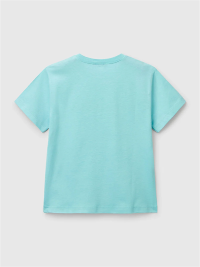 Benetton Erkek Çocuk Baskılı Tshirt 1-6 Yaş Turkuaz