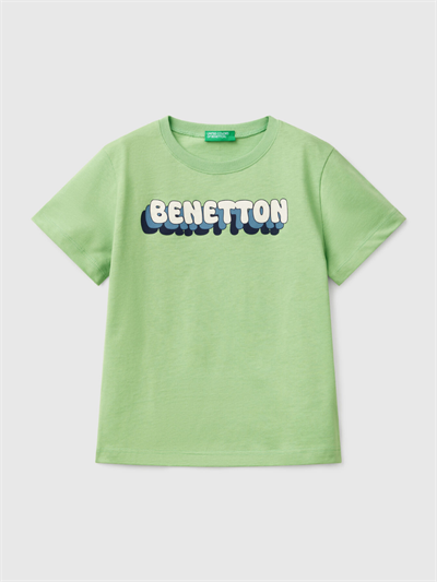 Benetton Erkek Çocuk Baskılı Tshirt 1-6 Yaş Yeşil