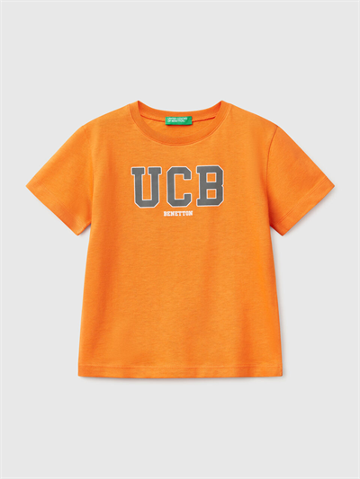 Benetton Erkek Çocuk Baskılı Tshirt 1-6 Yaş Turuncu