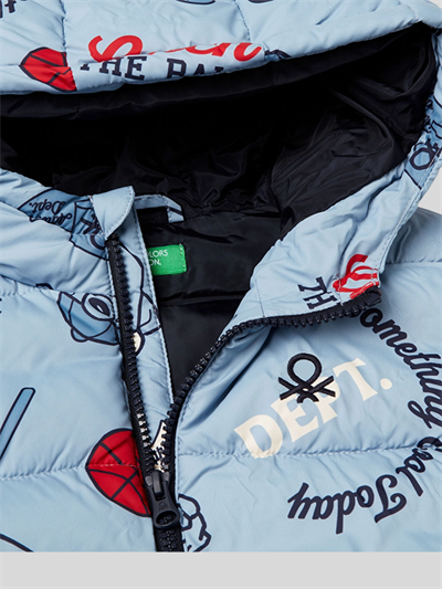 Benetton Erkek Çocuk Baskılı Yelek 1-6 Yaş Mavi