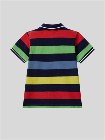 Benetton Erkek Çocuk Çizgili PoloTshirt 1-6 Yaş Lacivert