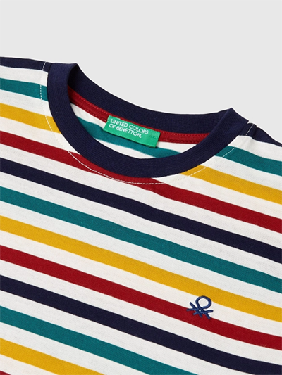 Benetton Erkek Çocuk Cizgili Ssweatshirt 6-14 Yaş Ekru