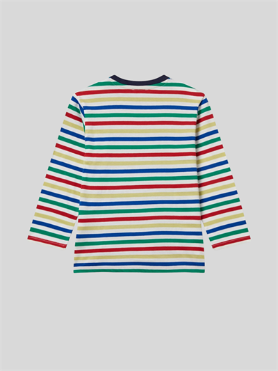 Benetton Erkek Çocuk Cizgili Sweatshirt 1-6 Yaş Beyaz