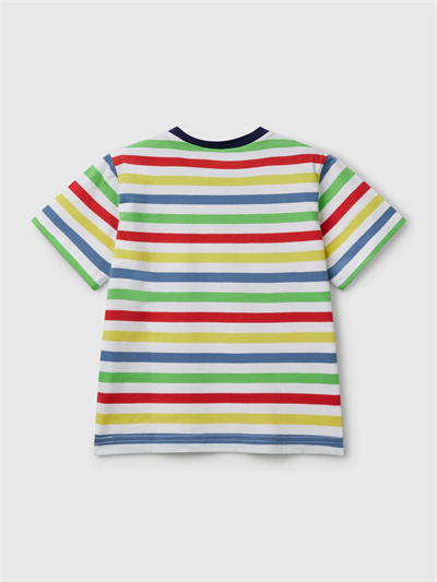 Benetton Erkek Çocuk Çizgili Tshirt 1-6 Yaş Beyaz