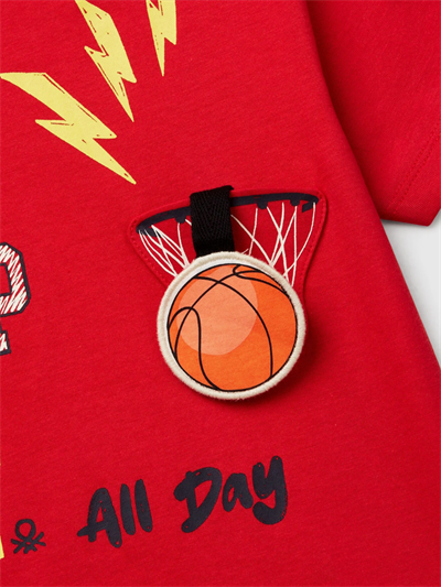 Benetton Erkek Çocuk Figürlü Tshirt 1-6 Yaş Kırmızı