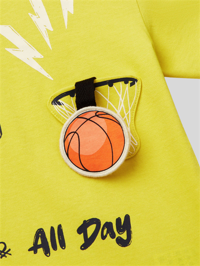 Benetton Erkek Çocuk Figürlü Tshirt 1-6 Yaş Sarı