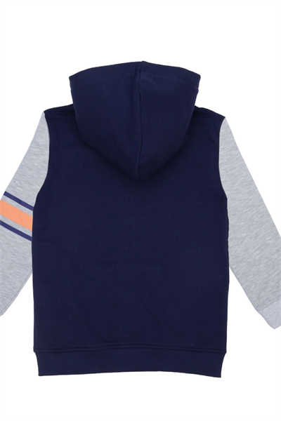 Benetton Erkek Çocuk Kapüşonlu Fermuarlı Sweatshirt 4-14 Yaş Lacivert