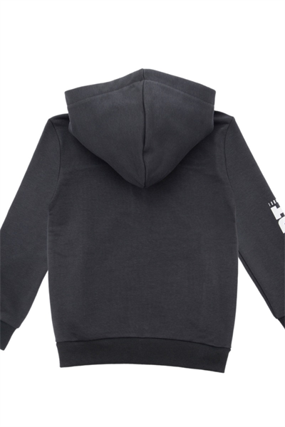 Benetton Erkek Çocuk Kapüşonlu Fermuarlı Sweatshirt 4-14 Yaş Antirasit