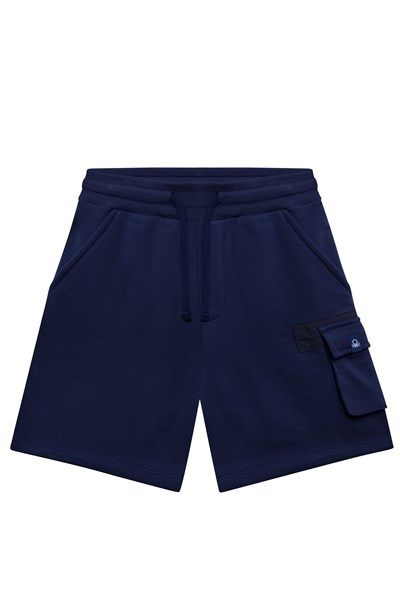 Benetton Erkek Çocuk Kargo Cepli Şort 4-14 Yaş Lacivert