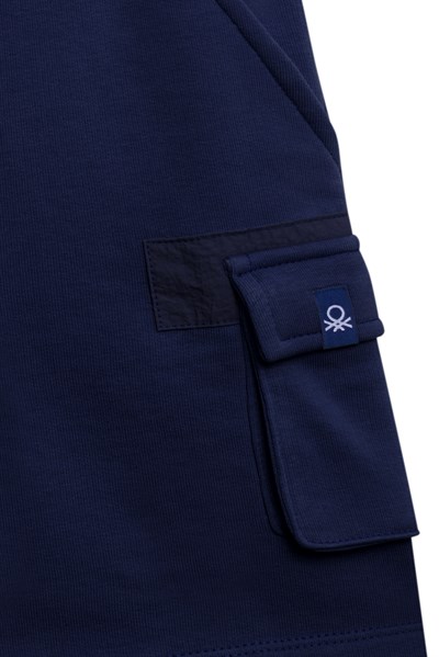 Benetton Erkek Çocuk Kargo Cepli Şort 4-14 Yaş Lacivert