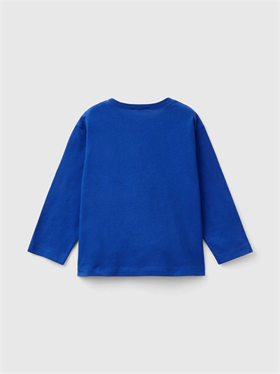 Benetton Erkek Çocuk Logo Baskılı Sweatshirt 1-6 Yaş Saks