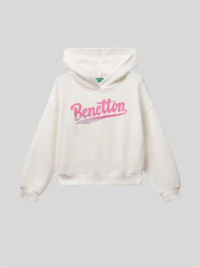Benetton Kız Çocuk Baskılı Sweatshirt 6-14 Yaş Ekru