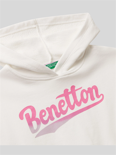 Benetton Kız Çocuk Baskılı Sweatshirt 6-14 Yaş Ekru