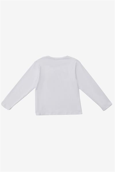 Benetton Kız Çocuk Baskılı Sweatshirt 4-14 Yaş Beyaz