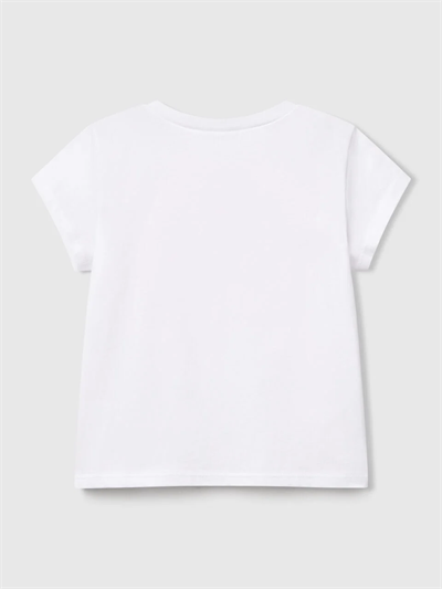 Benetton Kız Çocuk Baskılı Tshirt 1-6 Yaş Beyaz