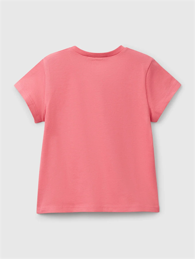 Benetton Kız Çocuk Baskılı Tshirt 1-6 Yaş Pembe