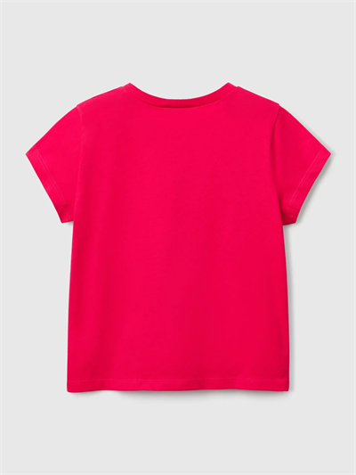 Benetton Kız Çocuk Baskılı Tshirt 1-6 Yaş Fuşya