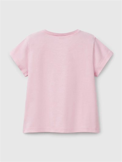 Benetton Kız Çocuk Baskılı Tshirt 1-6 Yaş Açık pembe