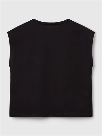 Benetton Kız Çocuk Baskılı Tshirt 6-14 Yaş Siyah