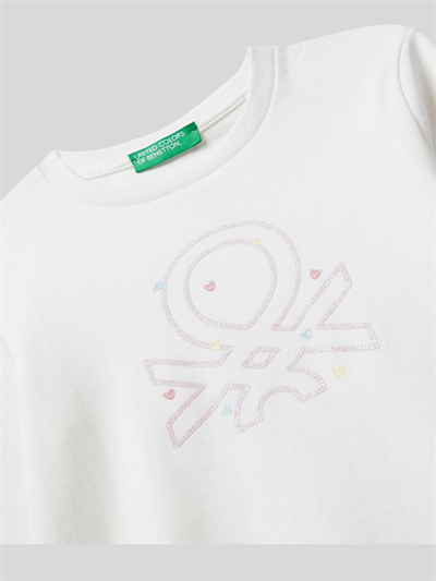 Benetton Kız Çocuk Basklı Sweatshirt 1-6 Yaş Beyaz