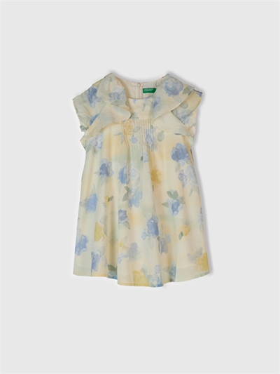Benetton Kız Çocuk Batik Elbise 1-6 Yaş Mavi