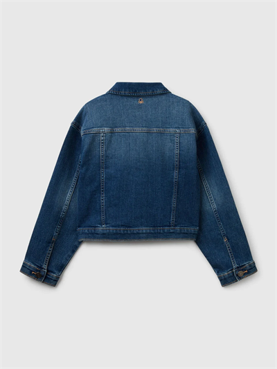 Benetton Kız Çocuk Denim Ceket 6-14 Yaş Mavi